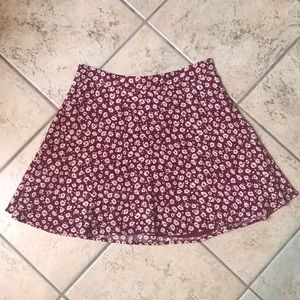 Maroon floral skirt